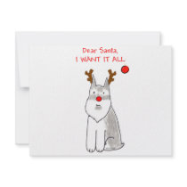 Schnauzer Dear Santa invitations by giftsjustforuholiday Schnauzer Dear Santa invitations