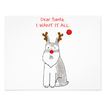 Schnauzer Dear Santa Personalized Announcements