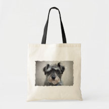 Schnauzer Dog Environmental Tote Canvas Bags