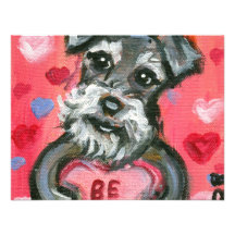 Schnauzer dog Valentine Personalized Announcement