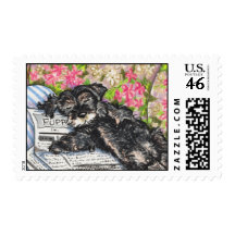 Schnauzer Dreams Print Postage Stamp