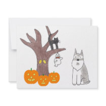 Schnauzer Fall Announcement invitations by giftsjustforuholiday Schnauzer Fall Announcement invitations