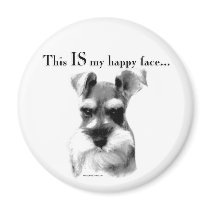 Schnauzer Happy Face Fridge Magnets