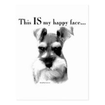 Schnauzer Happy Face Post Card