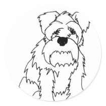 Schnauzer line Art stickers