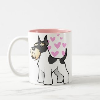 Schnauzer Love Cartoon Black Pepper Parti Schnauzer Love Mug