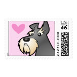 Schnauzer Love Postage Stamp