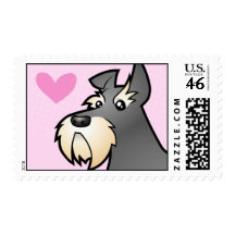 Schnauzer Love Postage Stamp