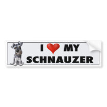 Schnauzer Love Sticker bumper stickers