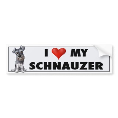 Schnauzer Love Sticker Bumper Sticker by cartoondogs