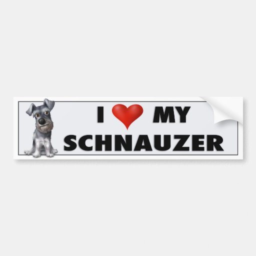 Schnauzer Love Sticker Bumper Sticker
