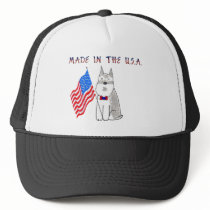 Schnauzer Made In The USA Hat by giftsjustforuholiday Schnauzer Made In The USA Hat