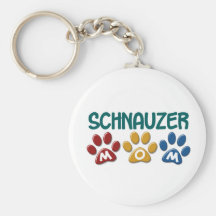 SCHNAUZER Mom Paw Print 1 Keychain