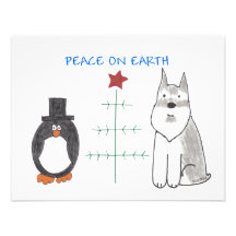 Schnauzer Peace On Earth Personalized Invitations