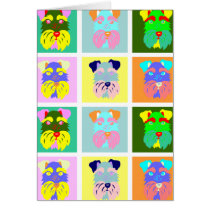 Schnauzer Pop Art Card