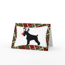 Schnauzer Reindeer Christmas Card by MenagerieMayhem Schnauzer Reindeer Christmas Card