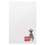 Schnauzer Santa Hat Stationery