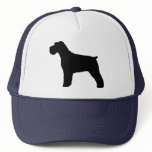 Schnauzer Silhouette with Natural Ears hats