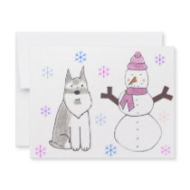Schnauzer & Snowman invitations by giftsjustforuholiday Schnauzer & Snowman invitations