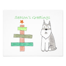 Schnauzer Stick Tree Personalized Invites