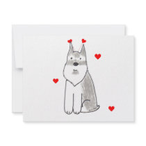 Schnauzer Valentine Ears invitations by giftsjustforuholiday Schnauzer Valentine Ears invitations