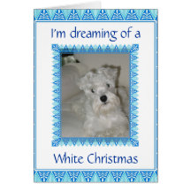 Schnauzer White Christmas Card