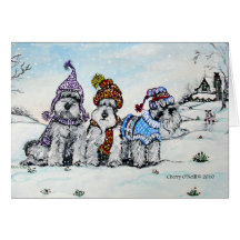Schnauzers in Winter Greeting Cards