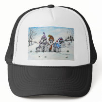 Schnauzers in Winter Trucker Hat