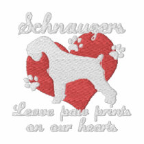 Schnauzers Leave Paw Prints Dark embroidered shirts by MenagerieMayhem Schnauzers Leave Paw Prints Dark embroidered shirts