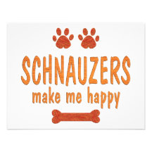 Schnauzers Make Me Happy Personalized Invitation