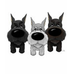 Schnauzers - Nose and Butt View Tee Shirts