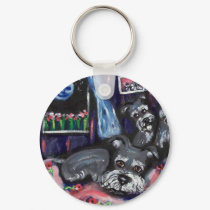Schnauzers sense whimsical moon keychains by zadajeanne Schnauzers sense whimsical moon keychains