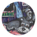 Schnauzers sense whimsical moon stickers by zadajeanne Schnauzers sense whimsical moon stickers