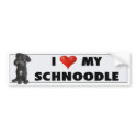 Schnoodle (Black) Love Sticker bumper stickers by cartoondogs Schnoodle (Black) Love Sticker bumper stickers