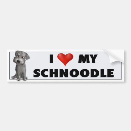 Schnoodle (Gray) Love Sticker Bumper Sticker
