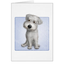 Schnoodle (White) Greeting Cards