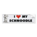 Schnoodle (White) Love Sticker bumpersticker