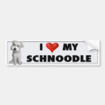 Schnoodle (White) Love Sticker Bumper Stickers