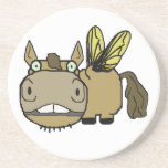 Schnozzle Horse Horsefly Cartoon Coaster