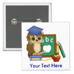 Scholar Owl Pinback Buttons