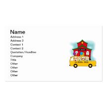 School and School Bus T-shirts and Gifts Business Card Templates