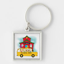 School and School Bus T-shirts and Gifts Key Chain