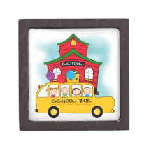 School and School Bus T-shirts and Gifts Premium Trinket Boxes
