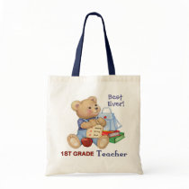 School Bear - First Grade Teacher Canvas Bag
