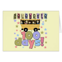 School Bus 100 Days Tshirts and Gifts Greeting Card