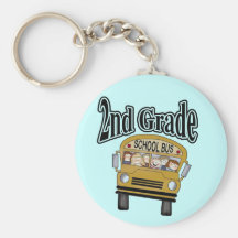 School Bus 2nd Grade Tshirts and Gifts Key Chain