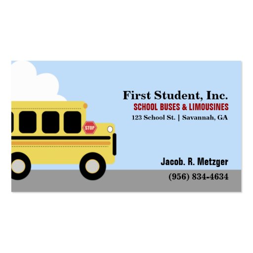 bus card template bus automotive business card template zazzle bus card template bus automotive business card template zazzle