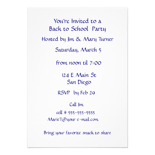 School Bus  Back to School Party CUSTOMIZE Personalized Invites