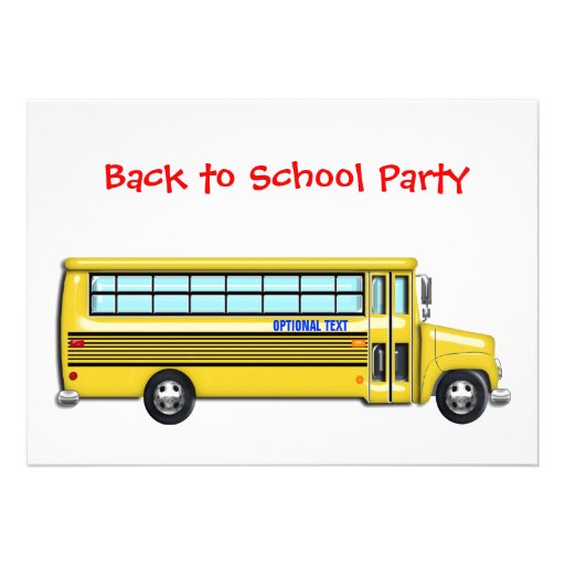 School Bus  Back to School Party CUSTOMIZE Personalized Invites