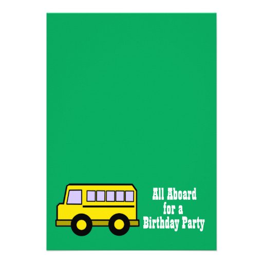 School Bus Birthday Party Invite